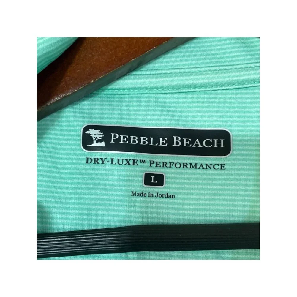 NWT Pebble Beach Men's L Mint Green Dry-Luxe Performance Polo